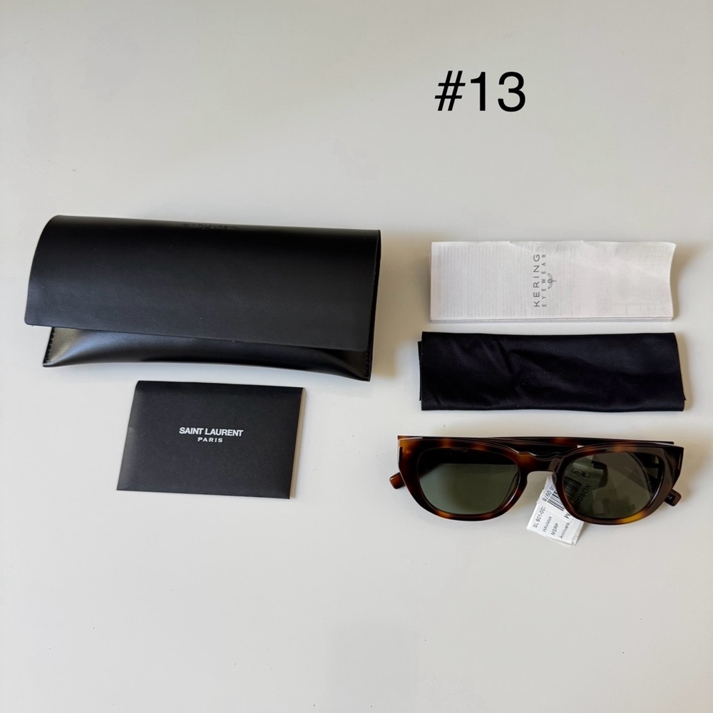 Saint Laurent SL 601 002 Rectangular Havana Green 51 mm-20-145 Unisex Sunglasses - Picture 4 of 16